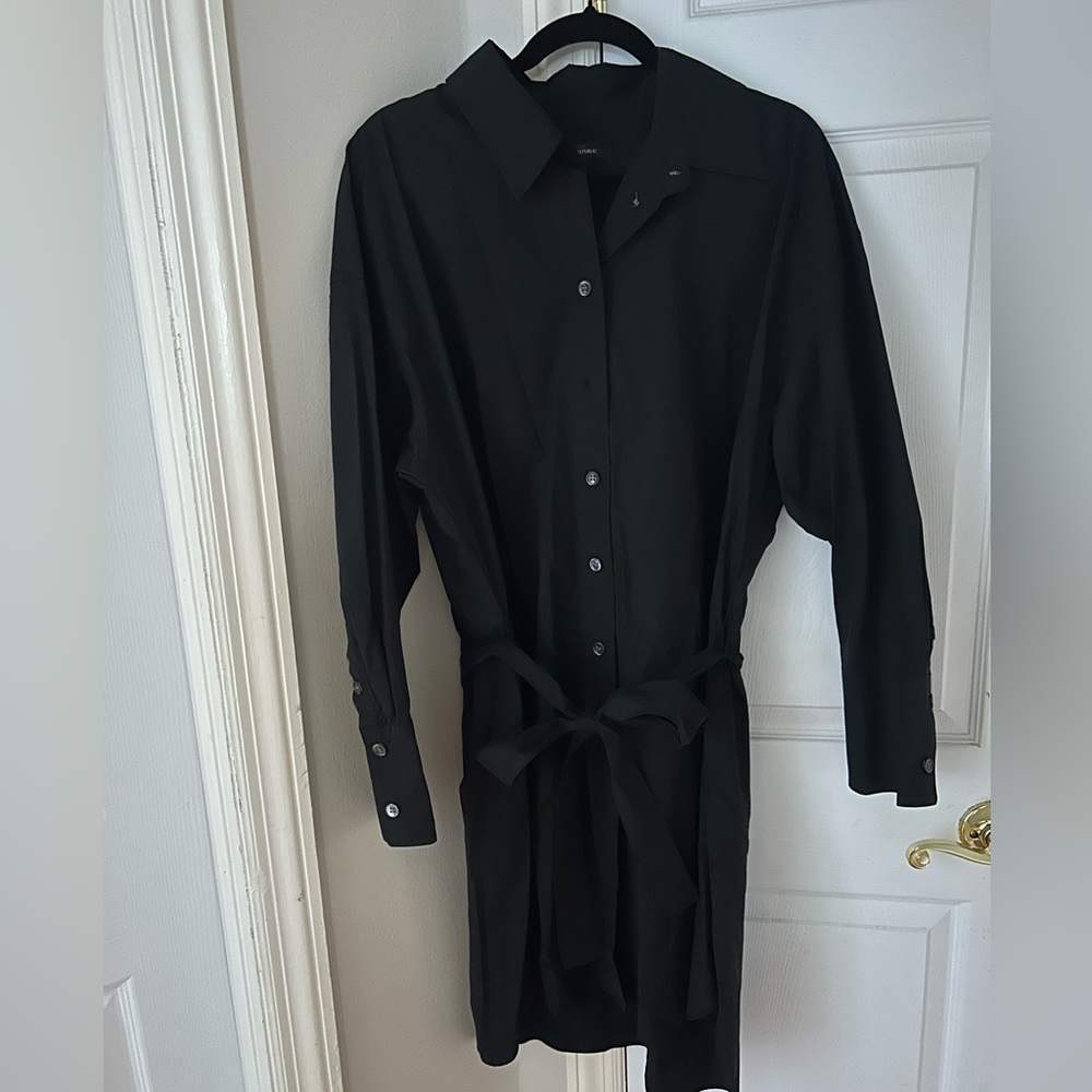 Banana Republic Black Button-Up Wrap Dress